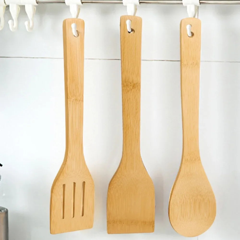 Eco Bamboo Cooking Utensil Set — 3-Piece Sustainable Kitchen Set