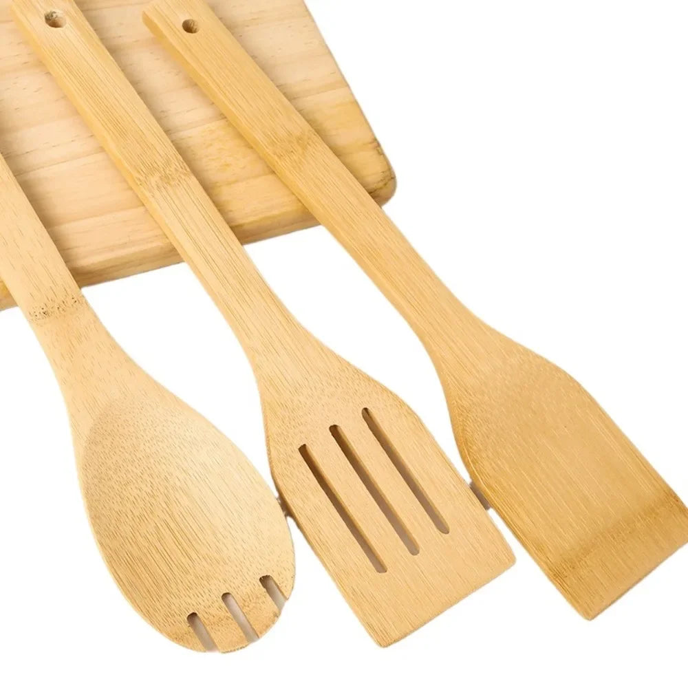 Eco Bamboo Cooking Utensil Set — 3-Piece Sustainable Kitchen Set