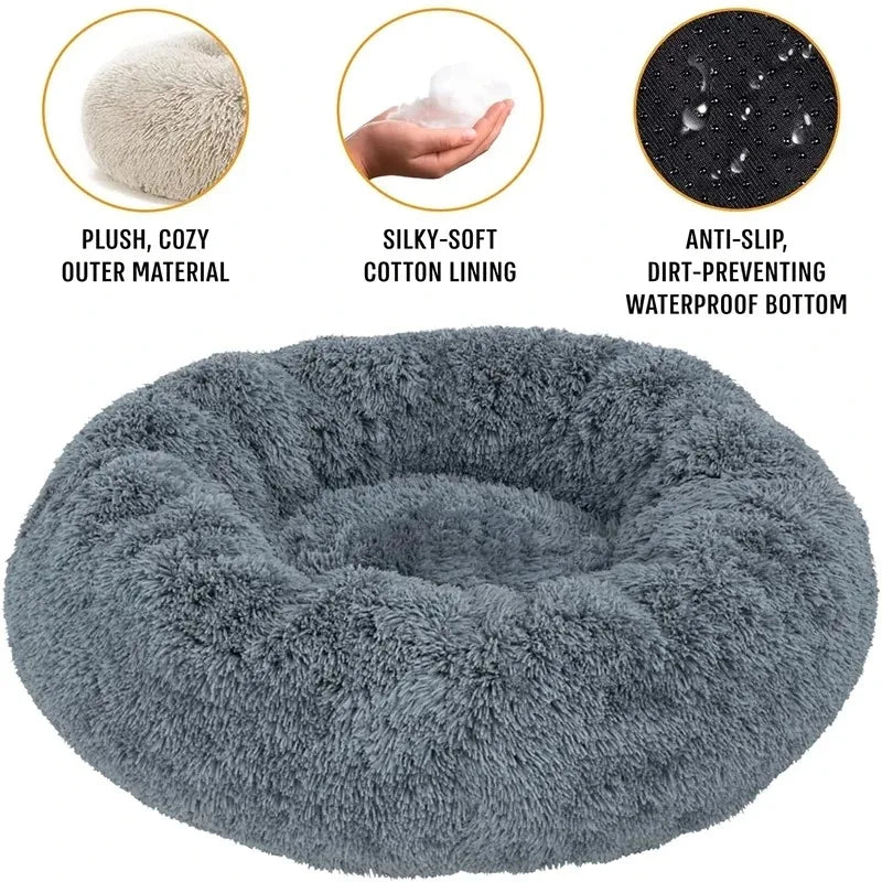 Plush Round Pet Bed — Ultra-Soft & Cozy for Dogs and Cats