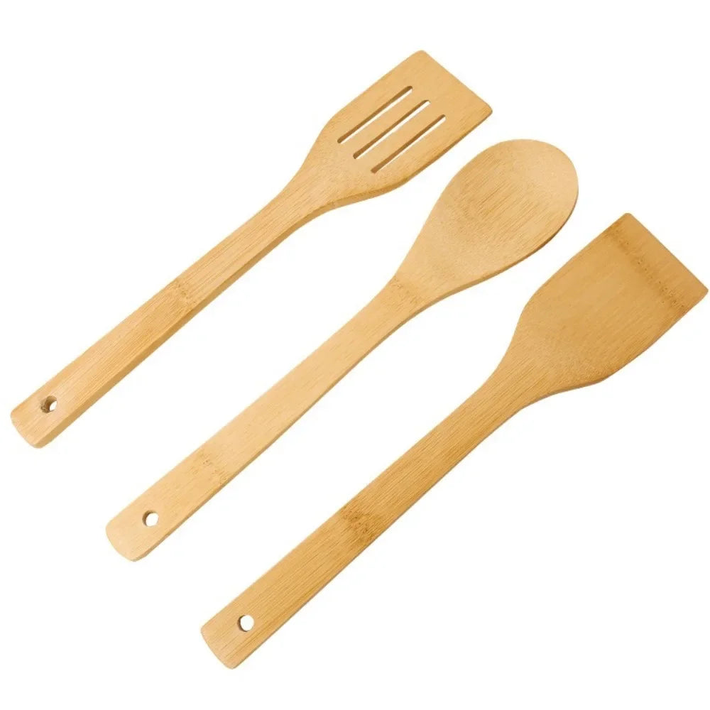 Eco Bamboo Cooking Utensil Set — 3-Piece Sustainable Kitchen Set